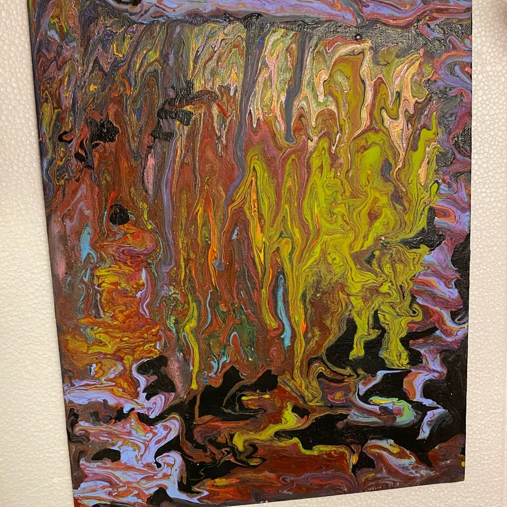 Abstract Canvas Art on the bigger side of medium one canvas two sides